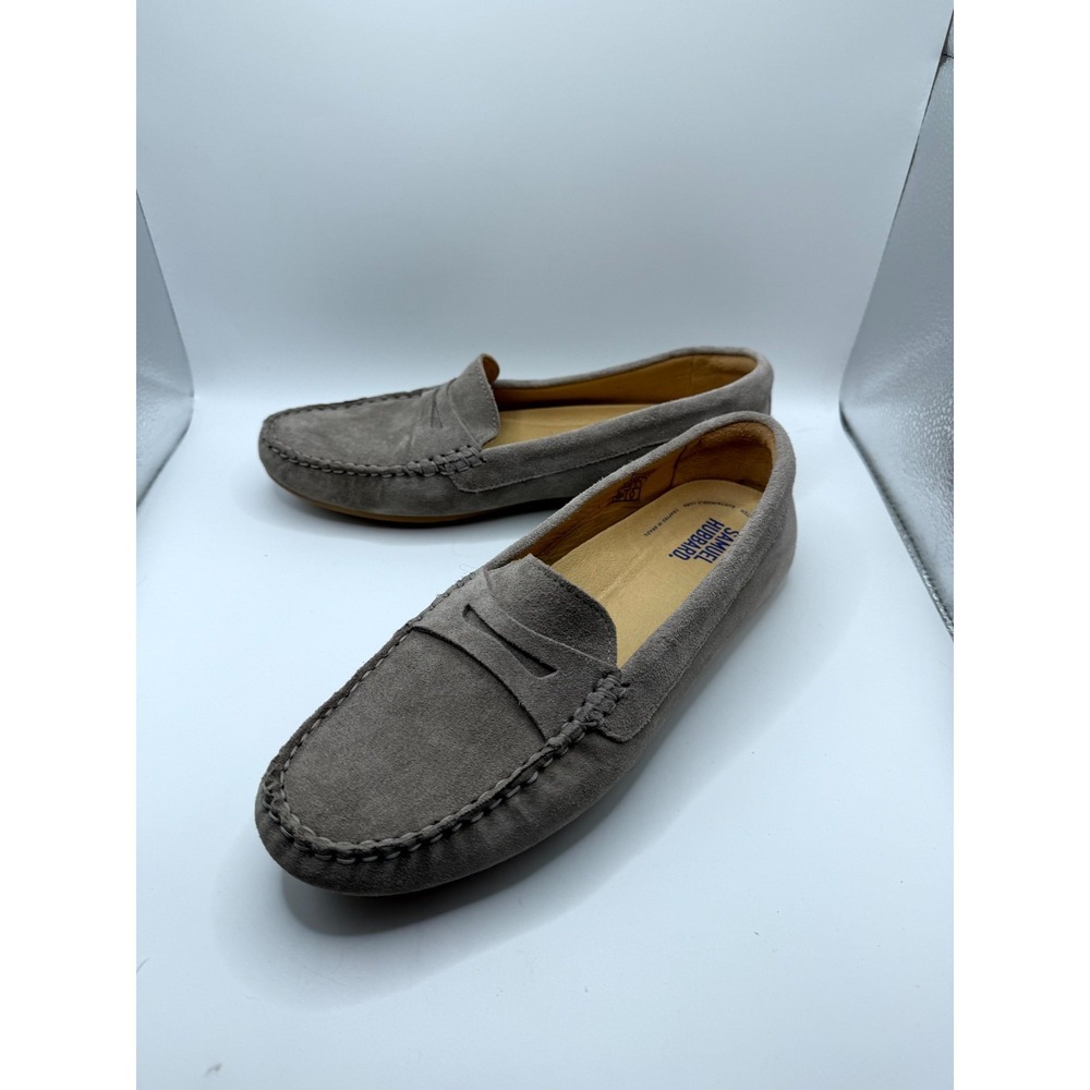 Samuel Hubbard Driver Moc Womens 9M Penny Loafer Lunar Gray Suede Slip On Shoes